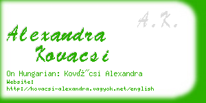 alexandra kovacsi business card